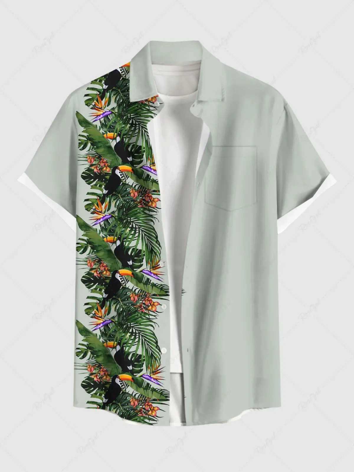 2025 Summer Plus Size Mens Shirts 3D Print Hawaiian Shirts Button Up Beach Vacation Shirts Short Sleeve Shirt Casual Shirts Men M260305