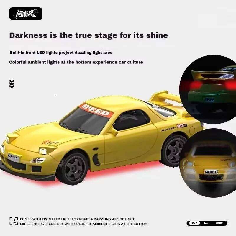 Qnm Mini RC Drift M3 Race Car Model Remote Control Table Decoration Collectible Toy for Children Birthday Gift Z260304