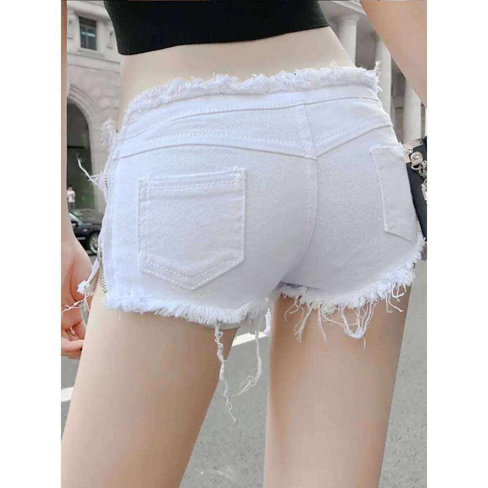 651 New Summer Europe and America Fashion Sexy Hottie Low Waist Ripped Ladies Denim Shorts Zip Up Lace-Up Hot Pants Jeans XJ260305