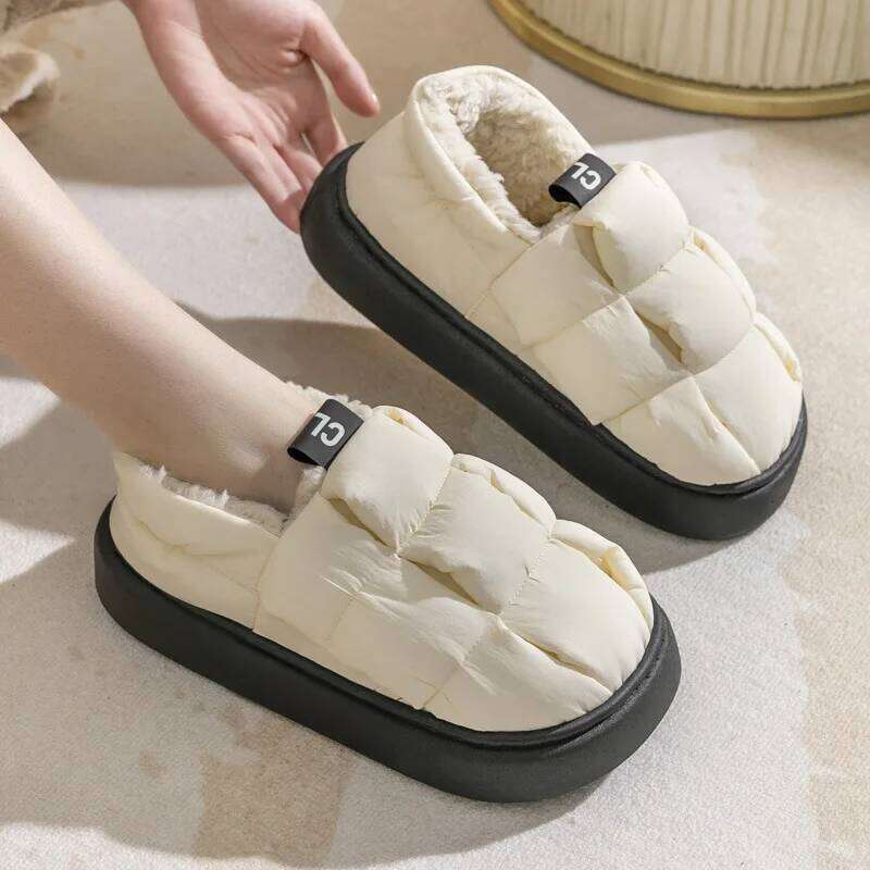 Kidmi Plush For Women Men Winter Fluffy Thick Bottom Fur House Cozy Warm Non-slip Furry Slippers