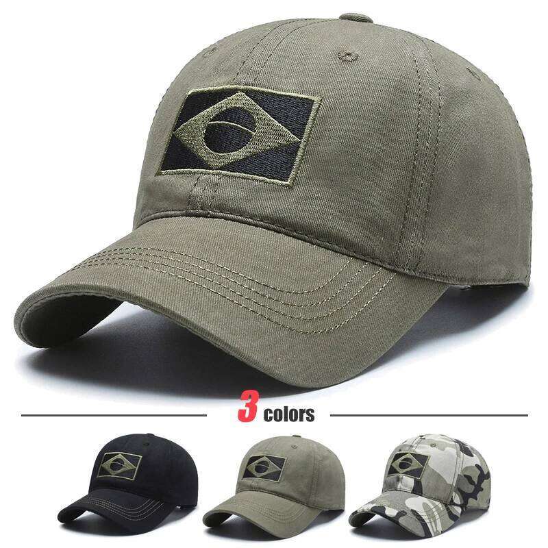 Spring Autumn New Embroidered Brazilian Flag Baseball Cap Outdoor Cotton Men and Women Camouflage Sun Hat Y260304