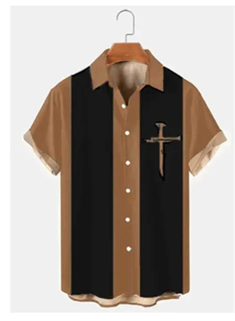 Simple Stripes Plain Shirts for Men CloTHing 3D Hawaiian Beach Shirts Summer Casual Short Sleeve Lapel Blouse Male Tops M260305