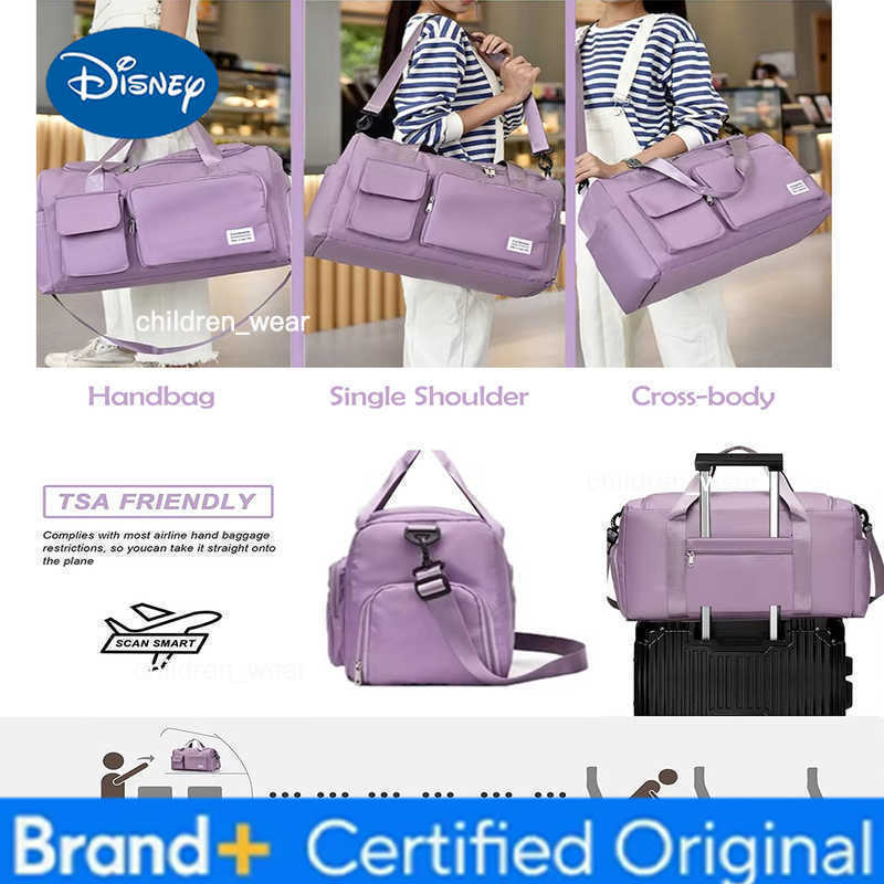 Disney The Lion King Cartoon Travel Bag Large Capacity Storage Shoulder Bags Gym Duffle Pack with Shoe Compartment Portable HandBag H260305