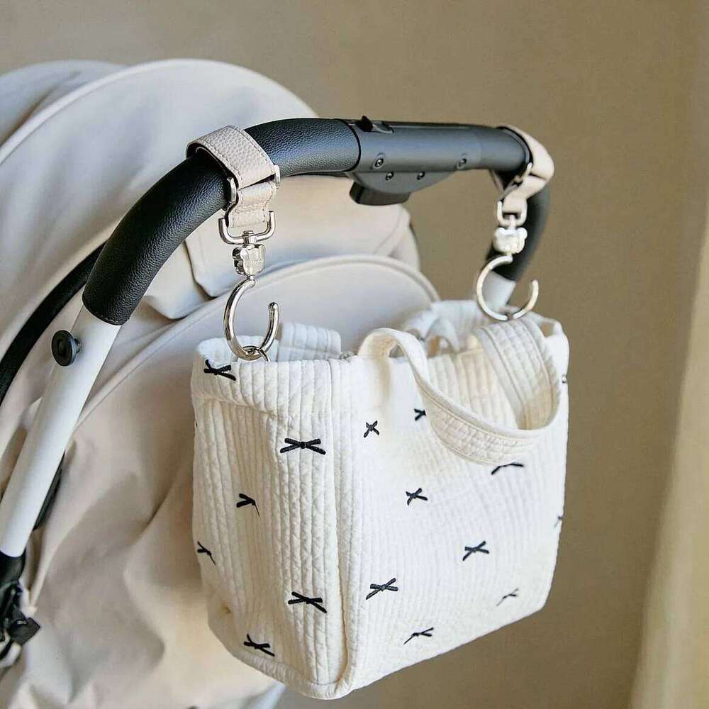 Korean Ins Outing Tote Portable Children's Pure Cotton Stroller Washable Large Capacity Single Room Mommy Bag Z260304
