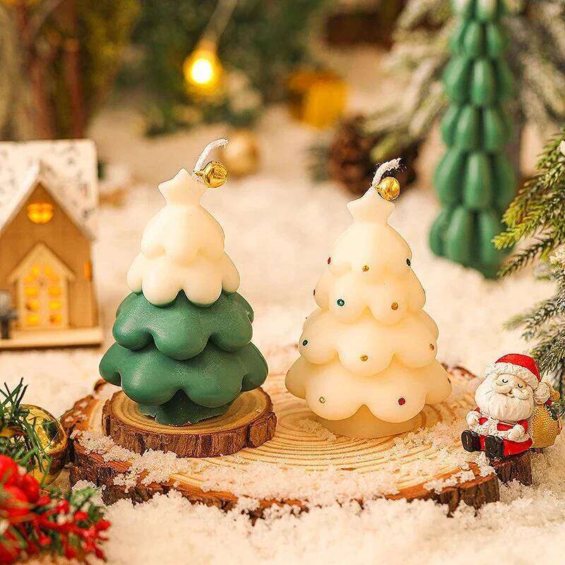 Scented Tree Table Decoration and Accessories Gift Candles for Christmas Guests Soy Wax W260304 W260305
