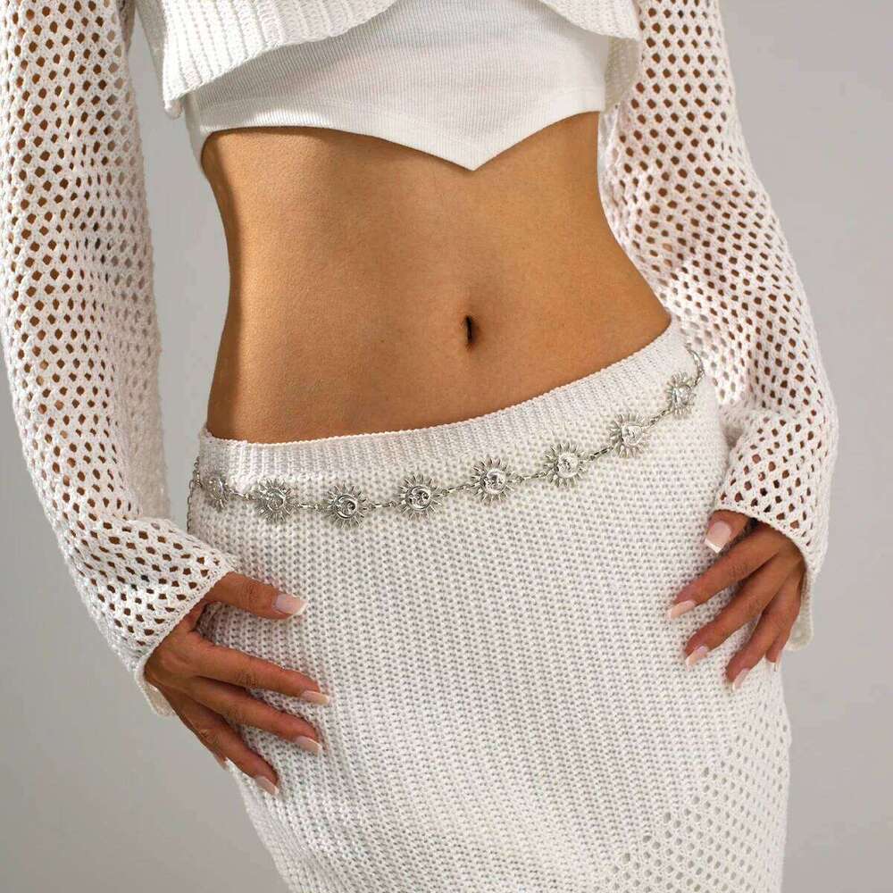 Salircon Creative Sunflower Pendant Waist for Women Summer Beach Bikini Sexy Body Chain Ladies Jewelry Accessories Gift S260304