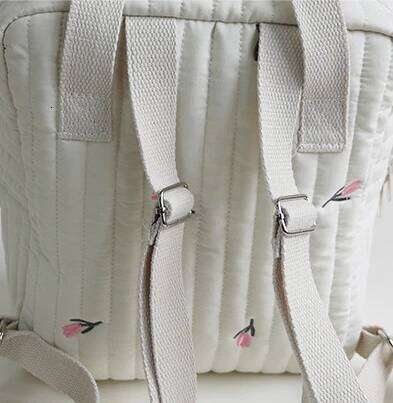 Ins Korean Embroidered Bear Mommy Multi-functional Outdoor Lightweight Handbag Storage Diaper White Travel Bag Z260304