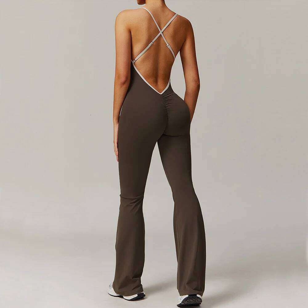 Women Slim Gym Jumpsuit V- Casual Fitness Rompers Female Sports Workout Playsuit Activity Streetwear Overall Sportswear 26H0305