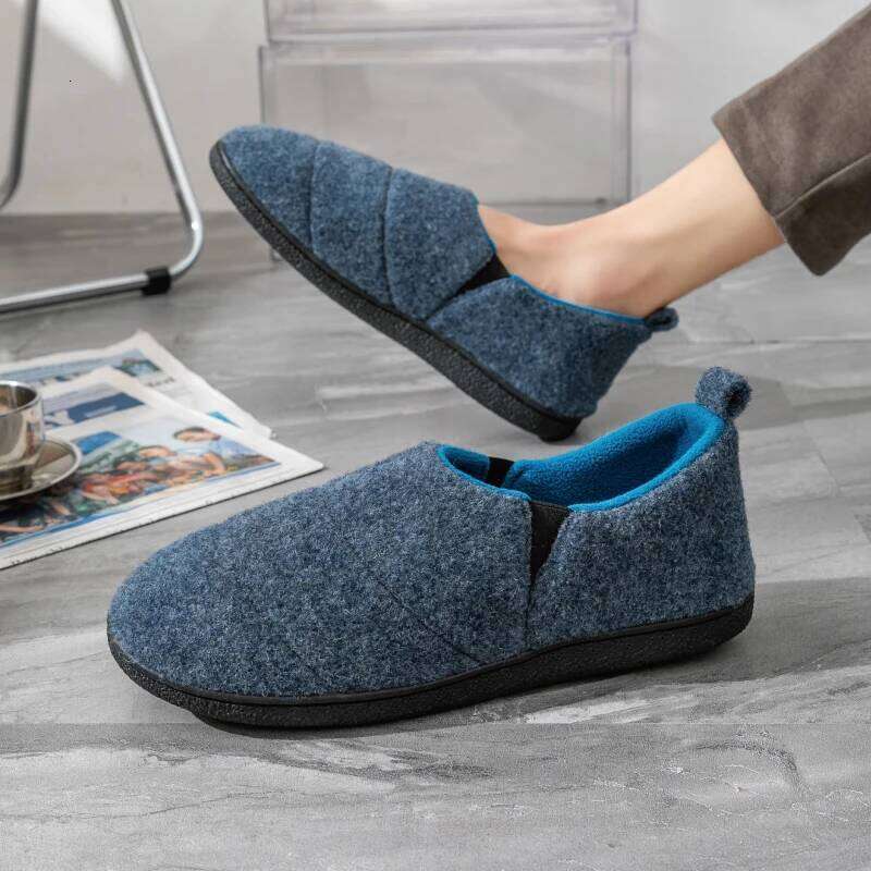 Kidmi Men Non-Slips Slippers Cozy Casual Indoor Outdoor Flats Slides Plush Bedroom Warm New Male Soft Sole Home Shoes