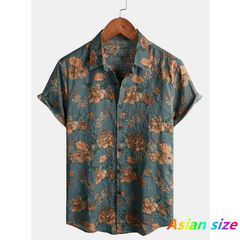2025 New Mens Shirt Polyester Fashion Casual Graphic Beach Shirt Summer Daily Short Sleeve Oversized Loose Hawaiian Shirts Tops M260305