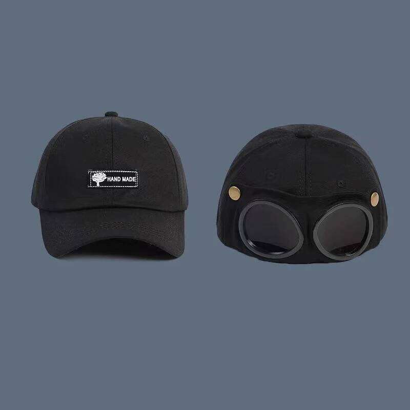 2024 New Fashion Aviator Hat Summer Personality Glasses Baseball Female Unisex Sunglasses Male Baseballcap Boys Cap Y260304