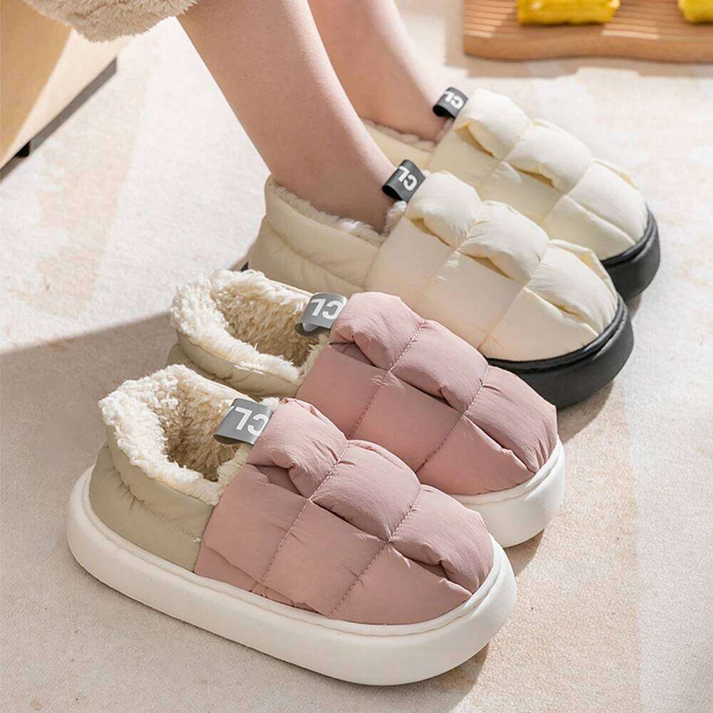 Kidmi Plush For Women Men Winter Fluffy Thick Bottom Fur House Cozy Warm Non-slip Furry Slippers