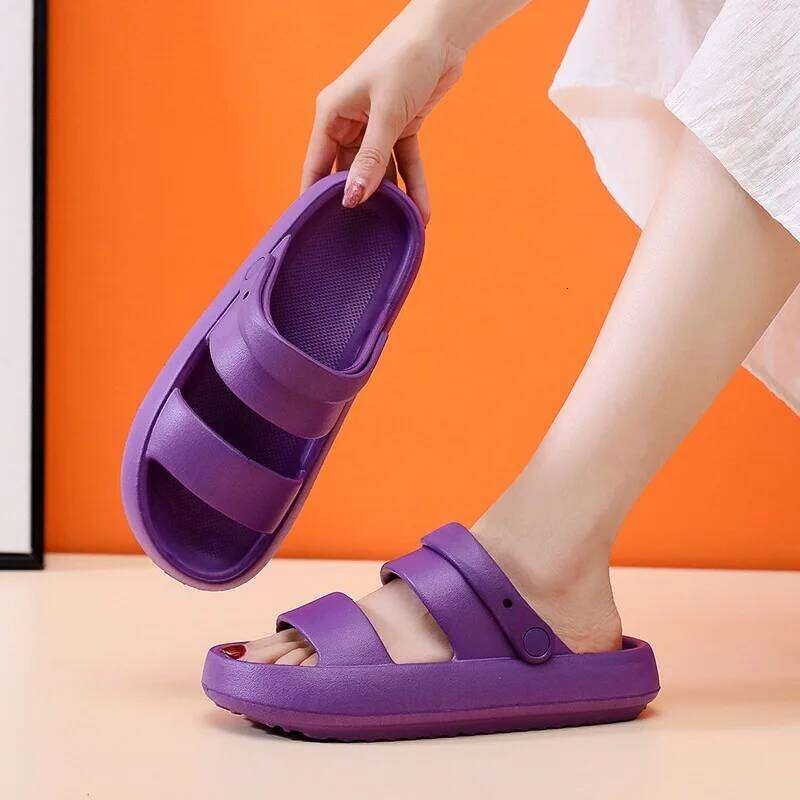 Kidmi Summer Man Couple Slippers Non-slip Breathability Thick Home Mens Shoes Outdoor Soft Sole Men Sandals