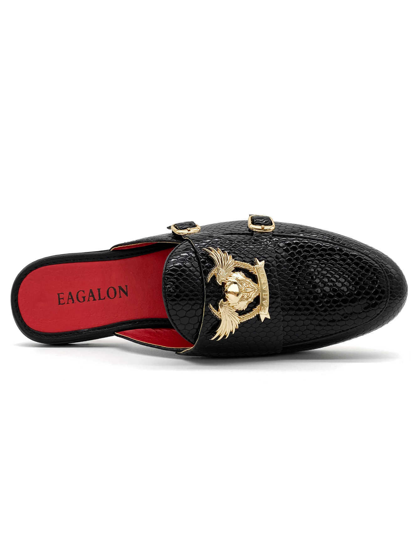 Dress Shoes Lace Up Shallow Flat-bottomed Cut Shoes Sandals Mid Black Shoes Leather Slippers Red Bottom Flat-bottomed Heels