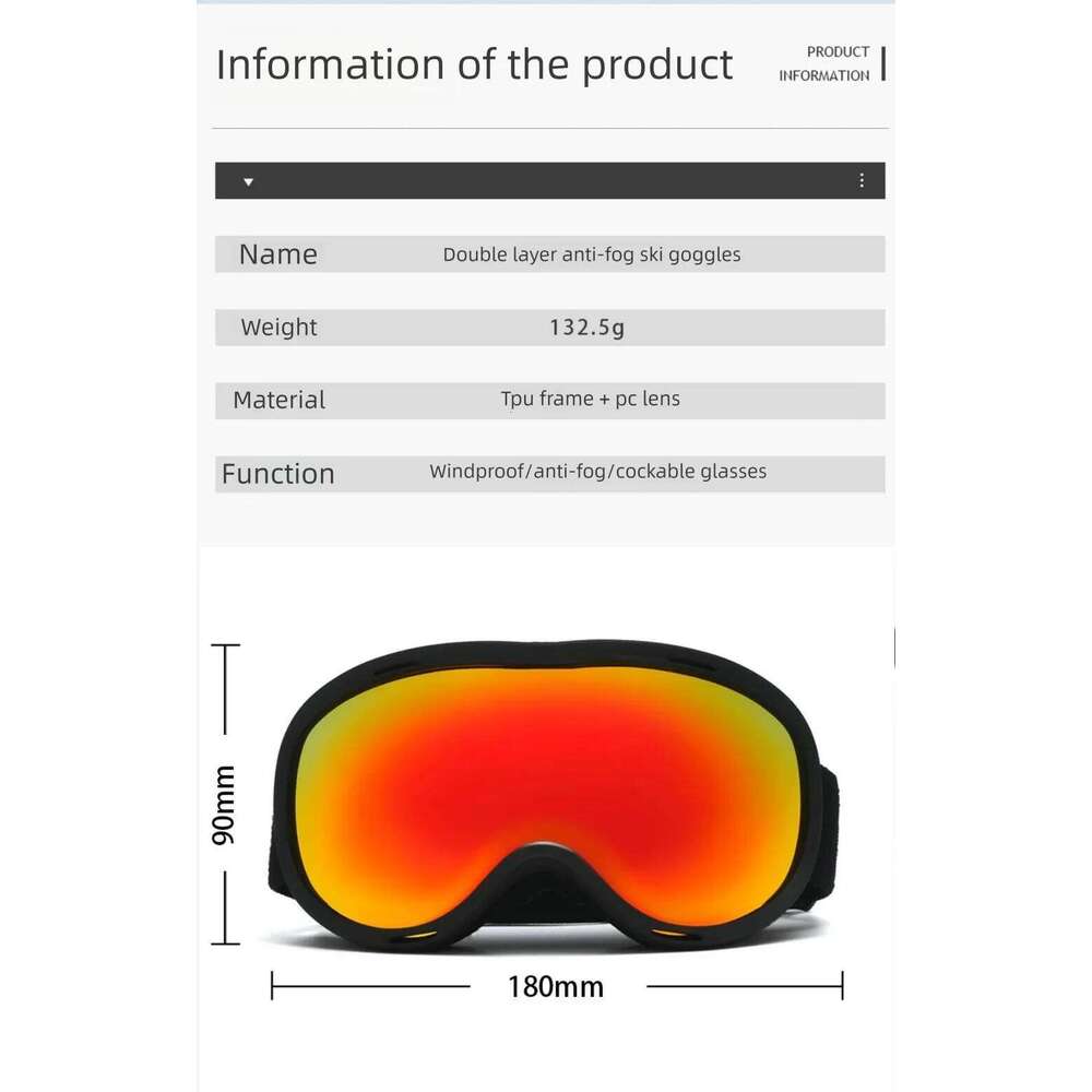 JSJM Professional Anti-Fog SKI Snowboard Goggles Outdoor Sports Women Men Double Layer Skiing Eyewear Mask Xmas Gifts S260304