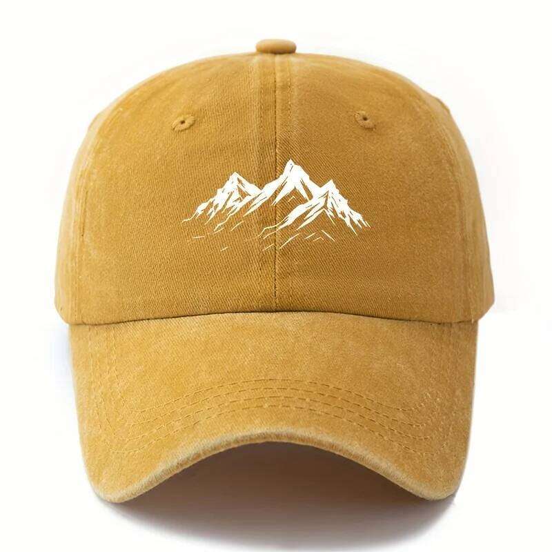 Men's printed mountain baseball cap classic style outdoor adventure sun protection lightweight duckbill cap, truck driver cap. Y260304