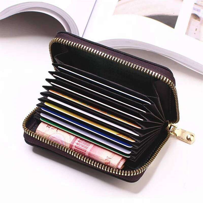 New Casual Wallet Multi-Slot Card Holder Zipper Coin Small Clutch PU Money Bag Purse Cardholder Wallets for Men and Women C260304