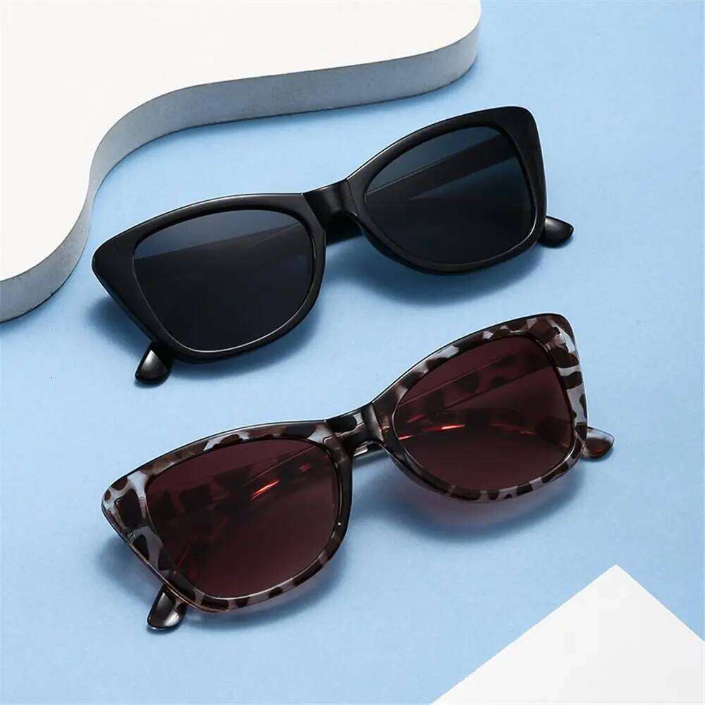 Brand Street Photo Props Cat Eye Sunglasses UV400 Protection Vintage Outdoor Shades Gradient Leopard Eyewear for Women Z260305