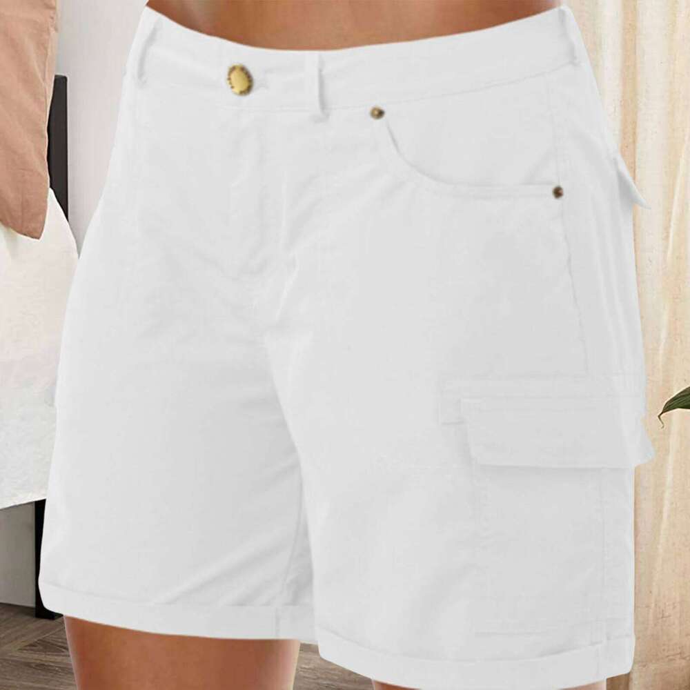 Women High Waist Cargo American Style Streetwear Summer Wide Leg Pants Fashion Female Big Pocket Loose Shorts New XJ260305