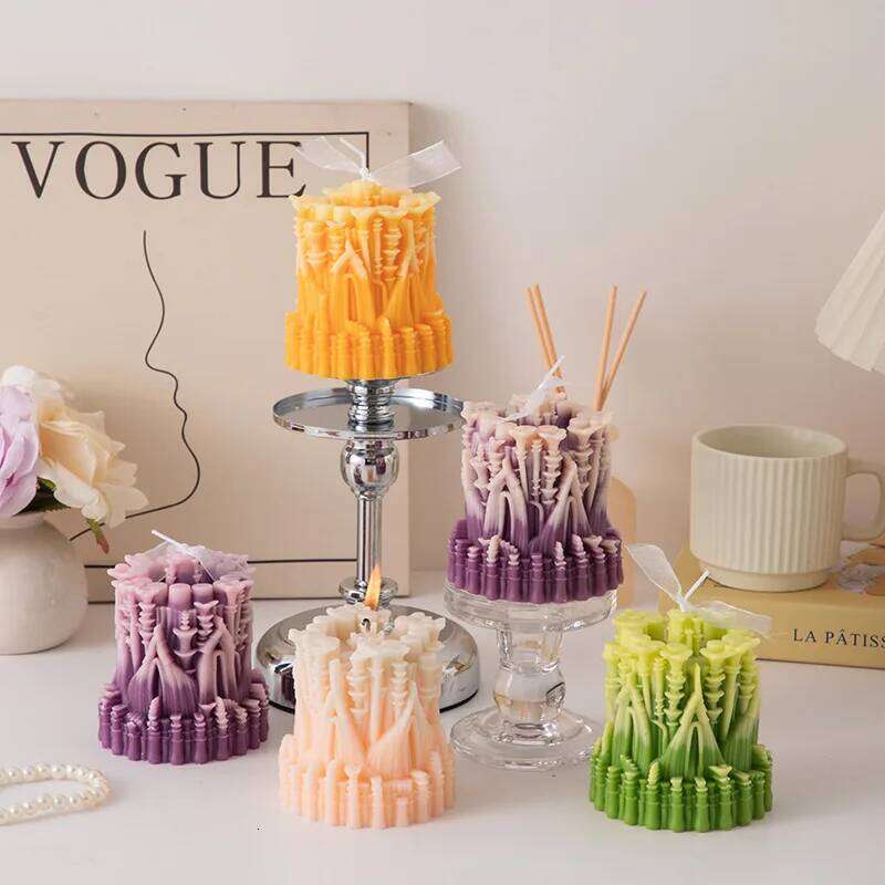 Castle Shaped Scented Home Decorative Personalized Smokeless Candles, Gift Set for Guests W260304 W260305