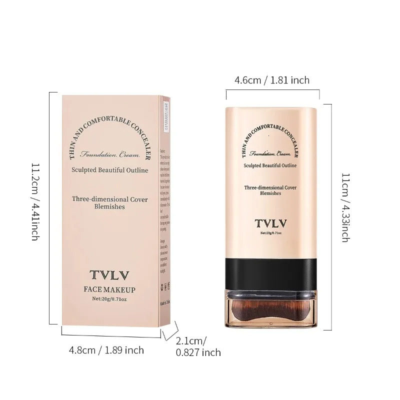 TVLV eraser foundation make-up stick 20gwith brush to brighten skin liquid foundationnon-markinglong-lasting makeup concealer 260305