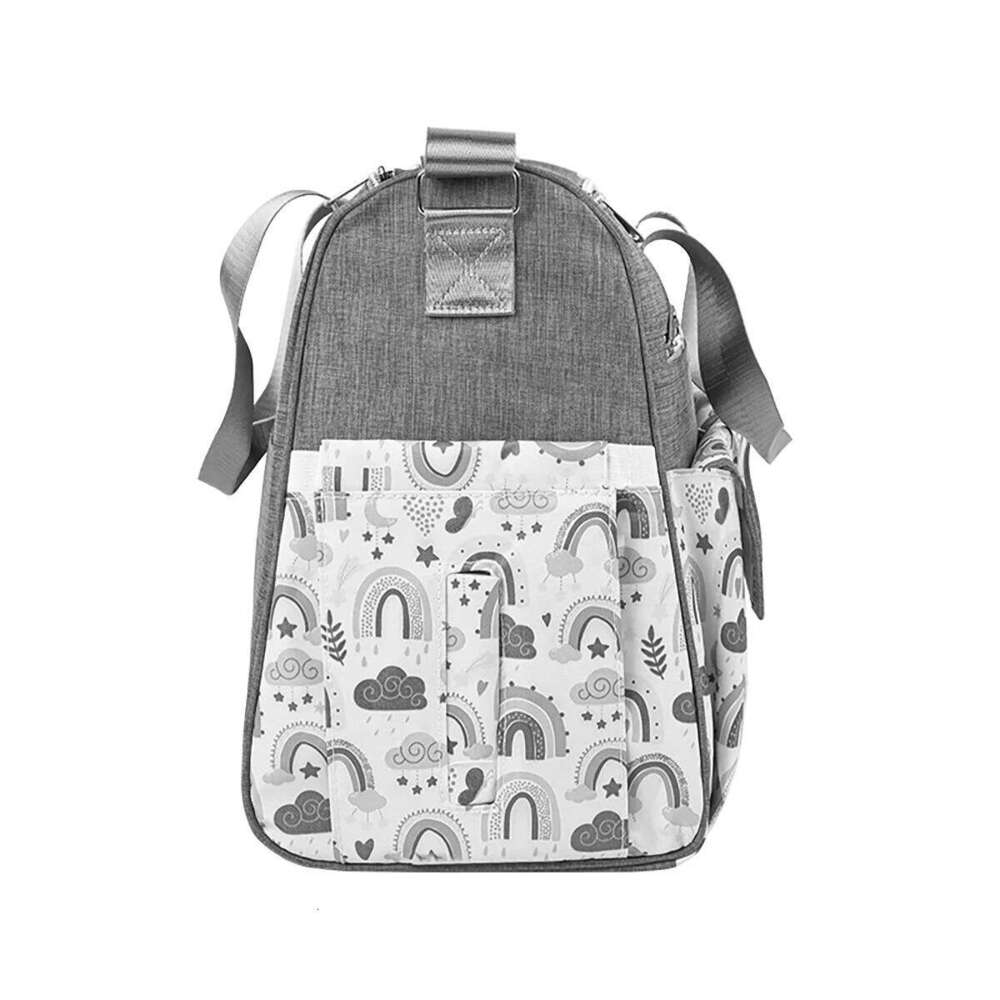 New Fashionable Cloud Prined Shoulder Mommy Muli-Funcional Large-Capaciy Cross-Body Moher and Baby Bag; Sachel Diaper Bag for Pregnan Women When Going