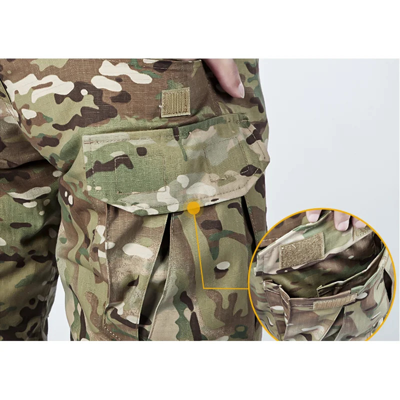 Men PantsKnee Pads Tactical Combat Cargo Clothes Camouflage Breathable Pants Waterproof Sport Trousers Fishing Trekking Hunting 260302
