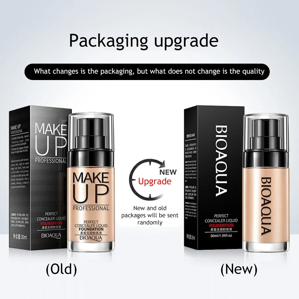 BIOAQUA Face Base Liquid Foundation Makeup Concealer Waterproof Brighten Whitening Long Lasting BB Cream Cosmetics 260305