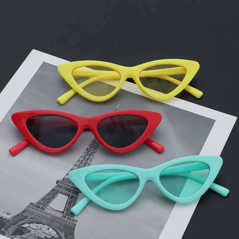 Fashion Kids Retro Narrow Frame Cat Eye Sunglasses for Boys Girls 3-9 Years Non-Polarized Sun Glasses Party Favor Z260305