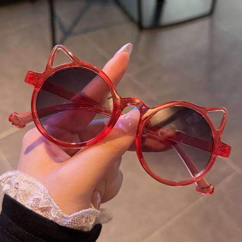 Girls Boys Cute Animal Cartoon Ears Outdoor Sun Children Lovely Vintage Sunglasses Protection Classic Kids Z260305