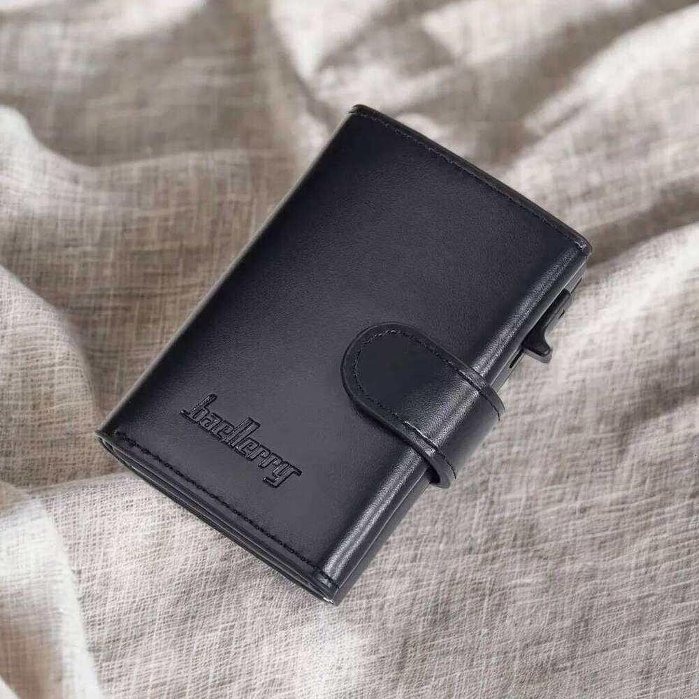 Aluminum Card Holder for Men with Auto Pop-Up Slide Button, RFID Blocking Metal Wallet Anti-Scratch C260304