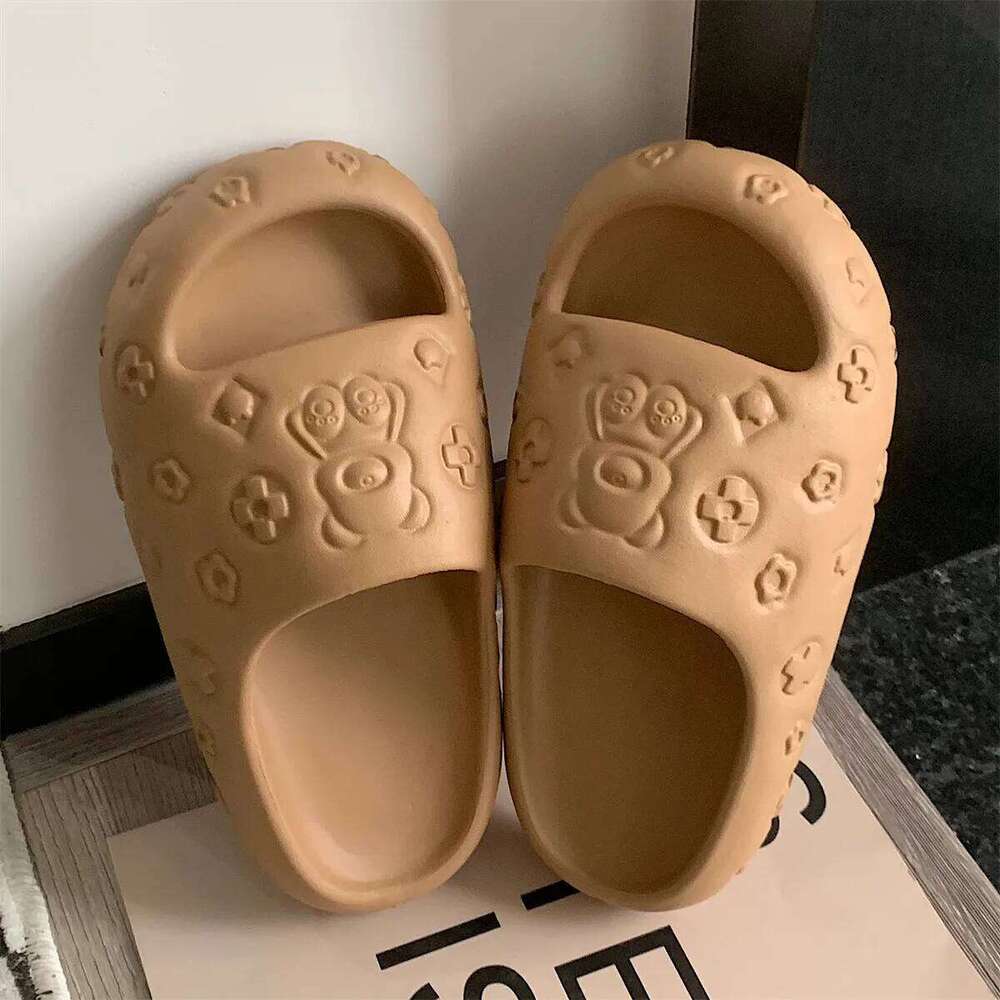 2025 Women's Platform Indoor Slippers Cute Cartoon Summer Sandals Thick Sole Beach Slides Anti-slip Girls Home Floor Shoes