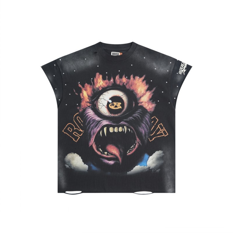 Men's T Shirts Men And Women Personality Trend Garbage Pure Cotton Sleeveless Vest Summer Street Punk Beach Style Casual Daily Basic Top