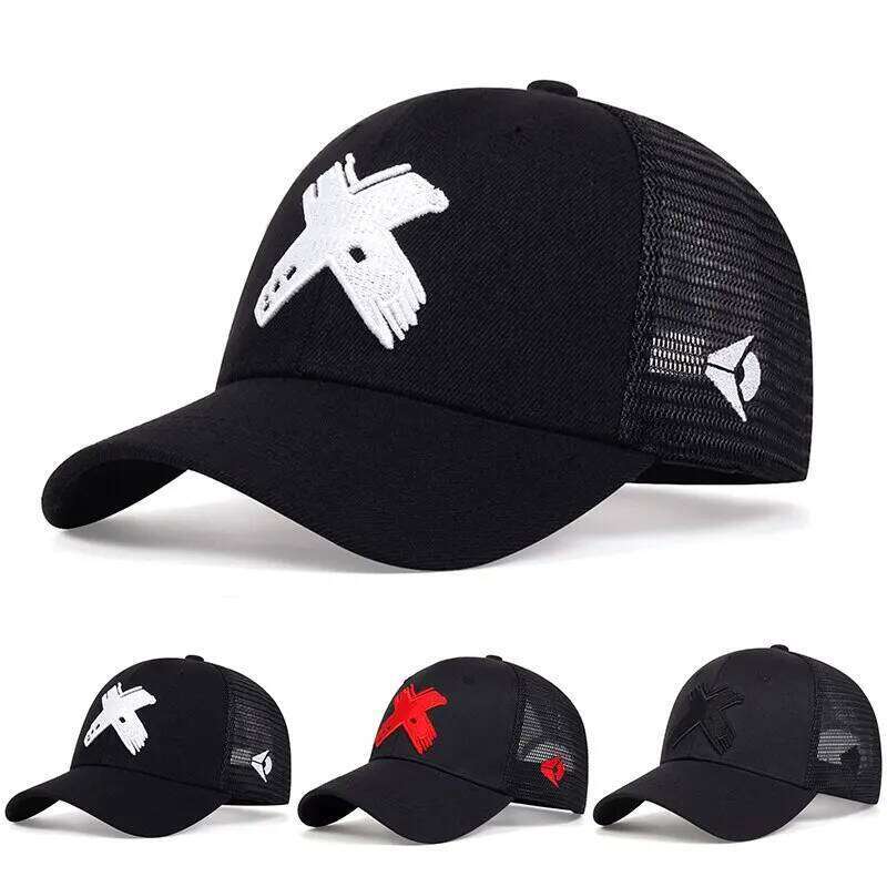 Unisex X Letter Embroidery Baseball Net Caps Spring and Summer Outdoor Adjustable Casual Hats Sunscreen Hat Y260304