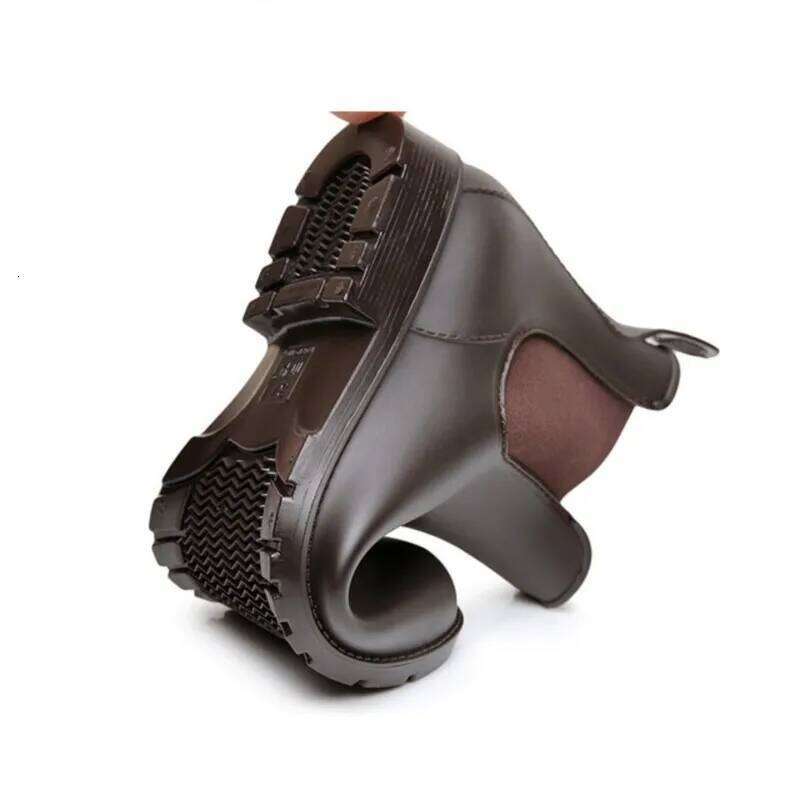 Kidmi Chelsea Rain For Women Men Outdoor Brown Waterproof Non-slip Short Ladies Comfort Leisure Daily Walking Boots