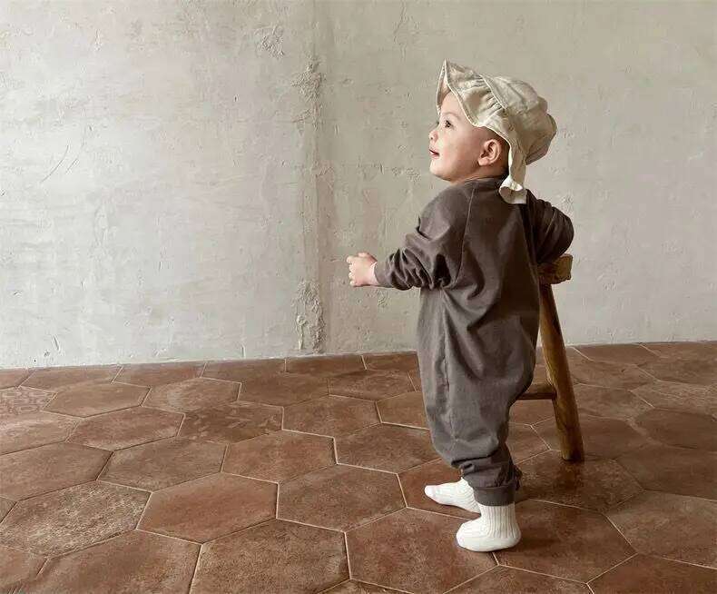 Autumn New Baby Boy Letter Print Romper Newborn Toddler Girl Long Sleeve Casual Jumpsuit Cotton Infant Loose Clothes 0-24M Z260304