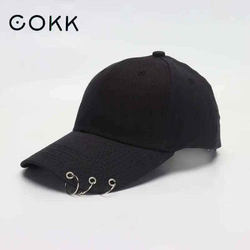 COKK Hip Hop Women's Baseball Cap With Ring Circle Snapback Hats For Men Women Unisex Adjustable Kpop Korean Style Gorra Y260304