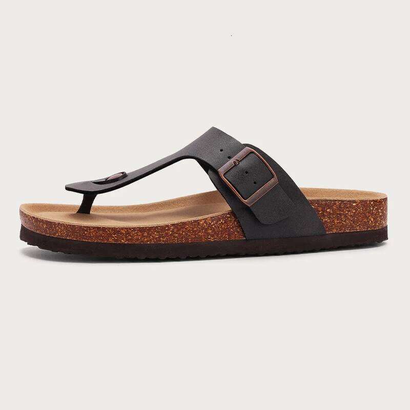 Kidmi Men Clogs Summer Men's Sandal Cork Clog Slippers Unisex Mules Outdoor Platform Antiskid House Sandals With Buckle