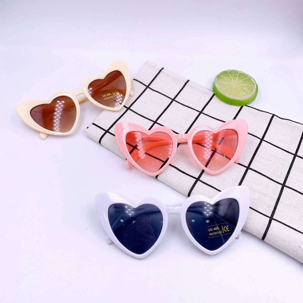 New Peach Heart Frame Fashion Personality Boys and Girls Children's Glasses Sunglasses Outdoor Sunvisor Z260305