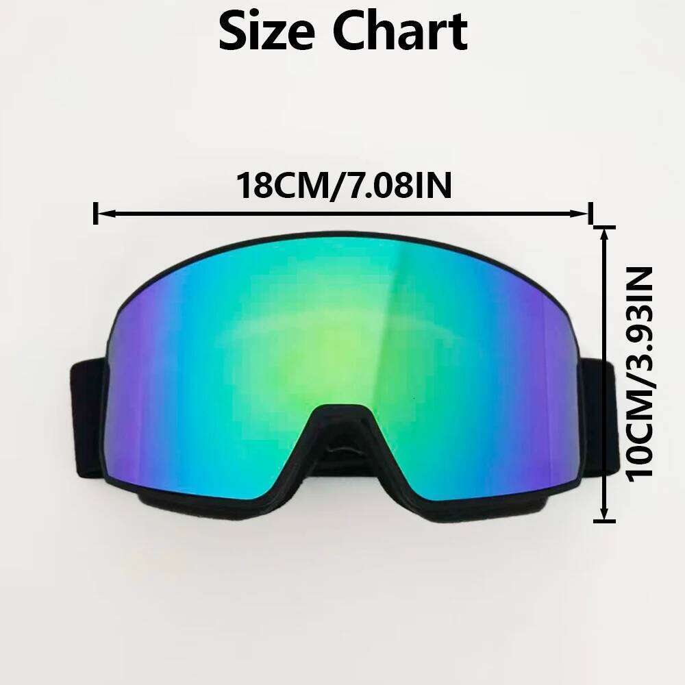Snowboard Goggles Ski Equipment HD Windproof Lenses, Breathable Dustproof Sandproof Unisex Protective Gear Winter Sports S260304