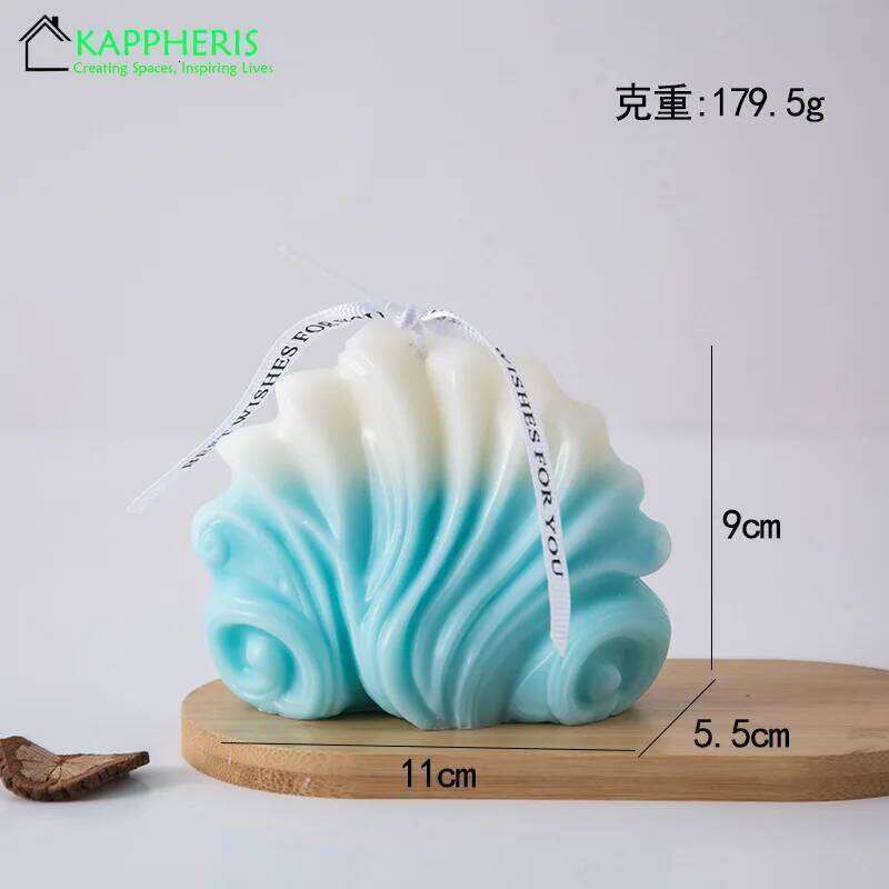 Blue Swirl Scented Home Decorative Personalized Smokeless Candles, Gift for Guests, Lot W260304 W260305