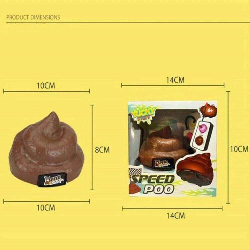 Speed Poo Farting Car, Remote Control Brown Moving Toy, Novelty Prank Gift for Kids, Funny Indoor Game, Party Entertainment Z260304