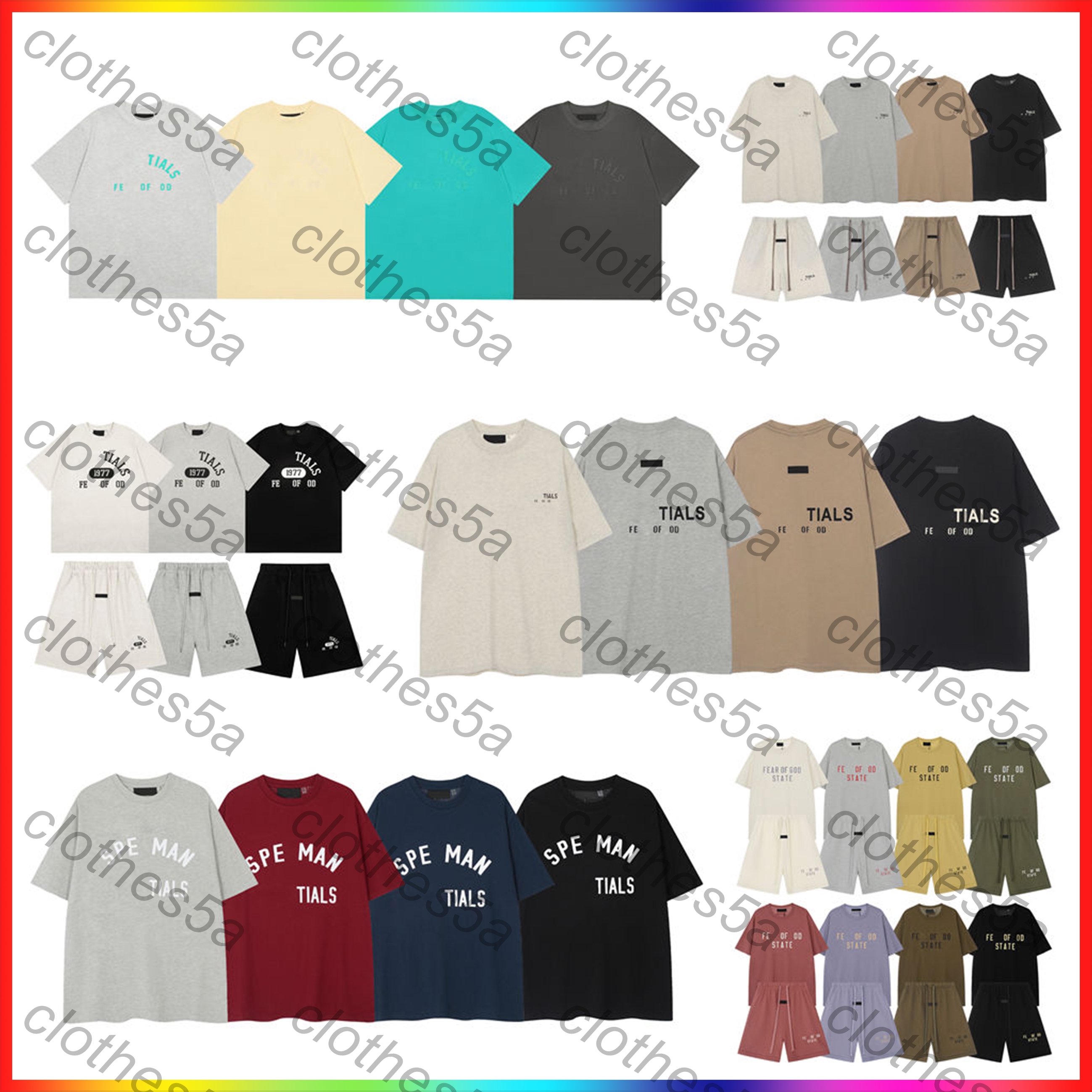 2026 shorts men designer summer fashion essential set 3D silicon letter essential shorts tracksuit suit casual women loose short sleeve hip hop essential sweatpant