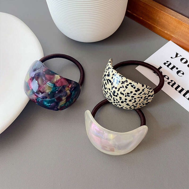 Minimalist Elegant Acetate Korean Style Exquisite Ponytail Curved Rope For Women Bun Tie Hair Band Yuansiqi