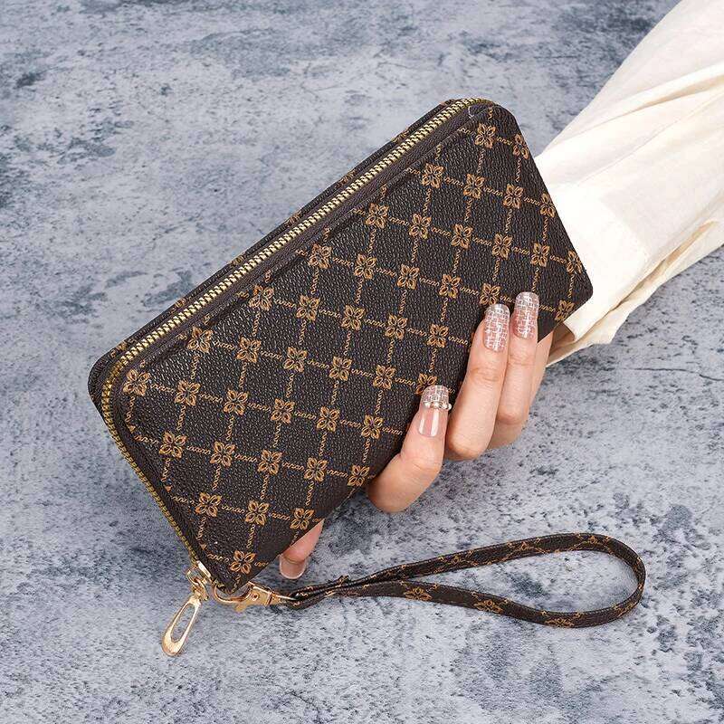 New niche European and American trend printing long large-capacity multifunctional wallet clutch bag C260304
