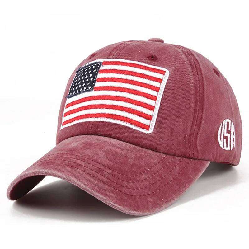 USA Flag Embroidery Baseball Cap Washed Distressed Sports Hat Adjustable Sunscreen Dad Hats For Women Men Y260304