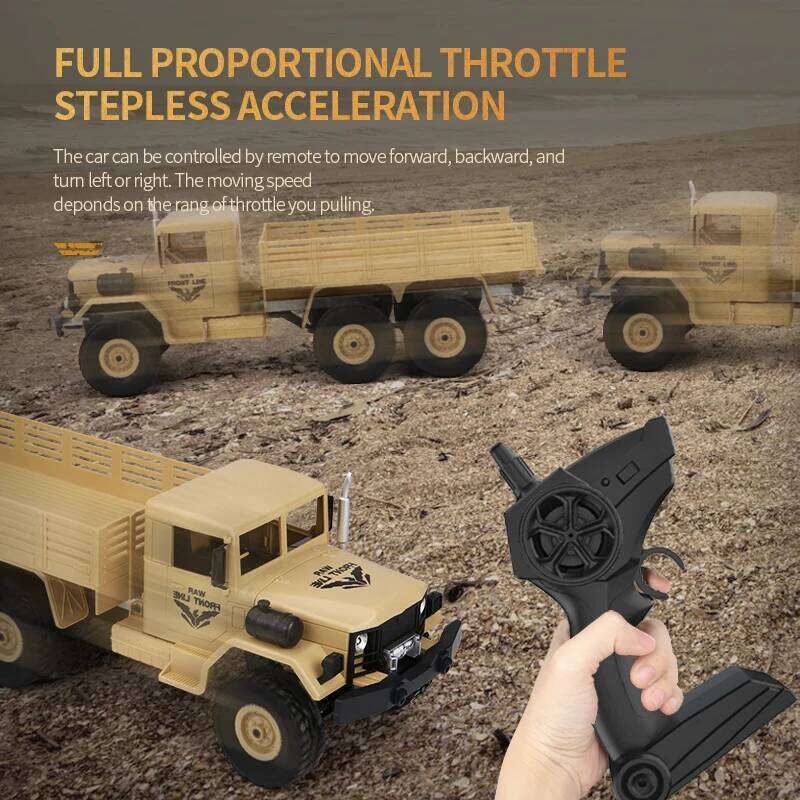 Q60 Rc Truck 1:16 2.4g 6wd Simulation Military Vehicle Model Four-Wheel Drive Remote Control Car Toy Z260304