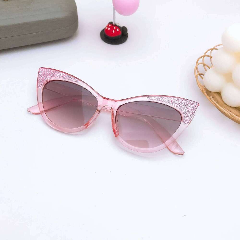 2025 candy color baby outdoor sunshade sunglasses Children's new thin shiny patch cute cat ear Z260304