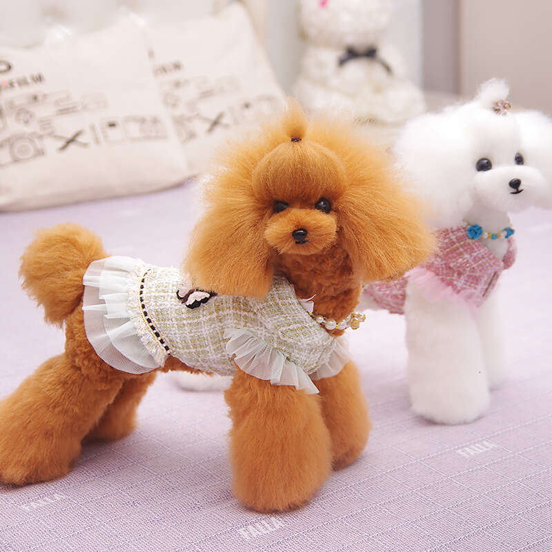 Pet Apparel Designer Dog Collar Style Hoodie Plaid Casual Jacket for Small Dogs Cats Chihuahua Poodle Everyday Outfits Outdoor Comfort