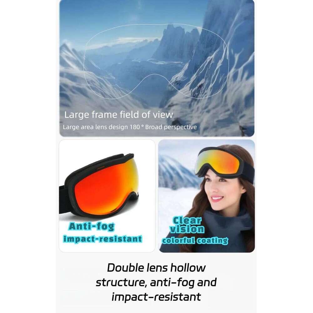 JSJM Professional Anti-Fog SKI Snowboard Goggles Outdoor Sports Women Men Double Layer Skiing Eyewear Mask Xmas Gifts S260304